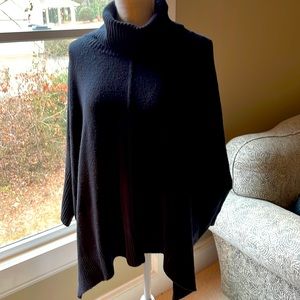 Loft black turtleneck poncho sweater.